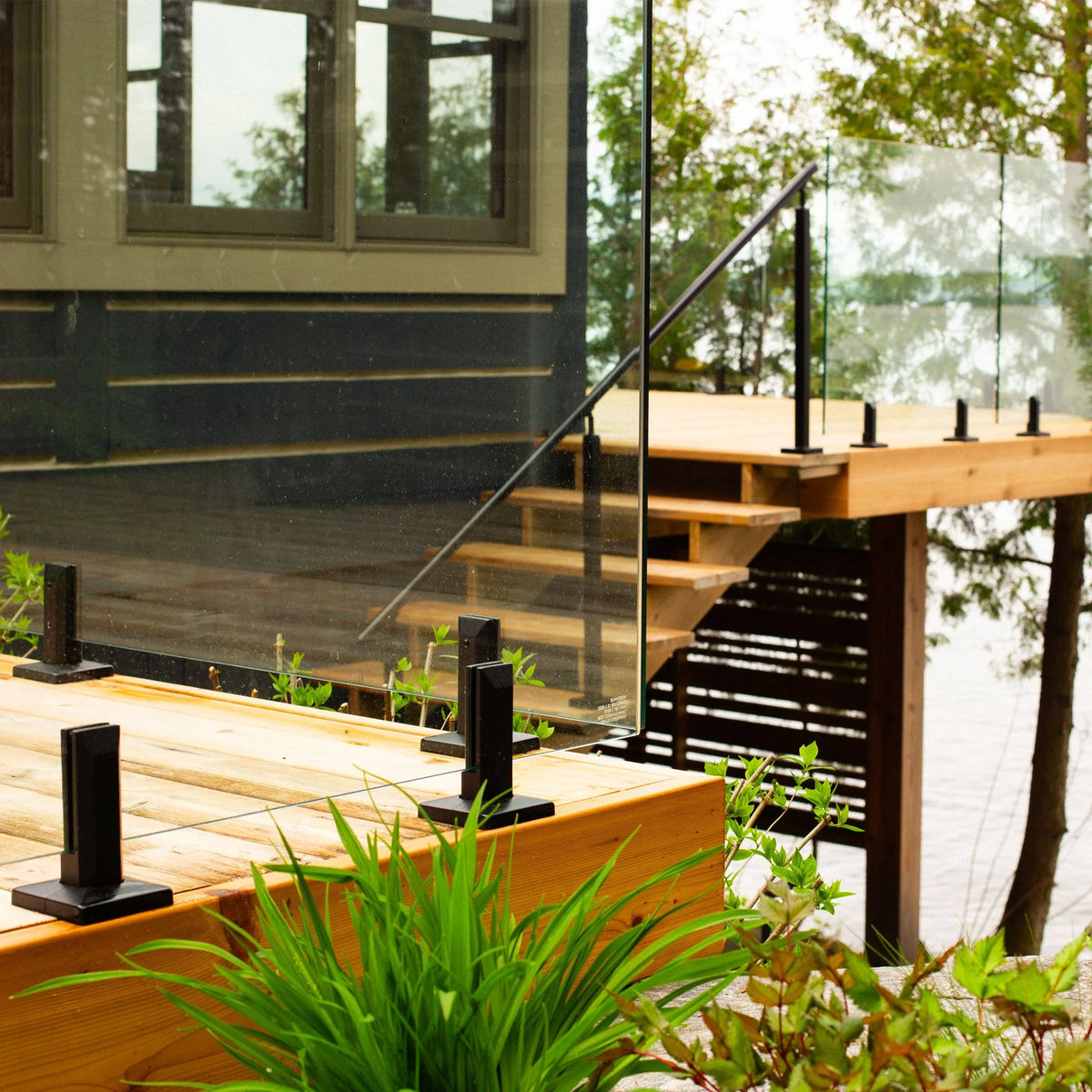 Completed glass fence installation ready for inspection