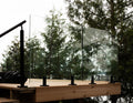 Glass fence overlooking landscape